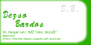 dezso bardos business card